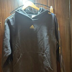Adidas Black Hoodie with Gold Accents